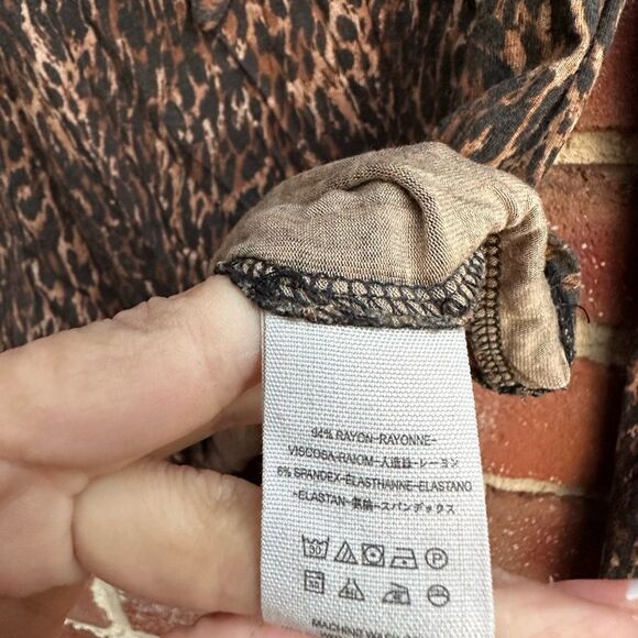 Free People Women's Wild Thing Leopard Print Top Copper Brown Medium - Picture 6 of 8